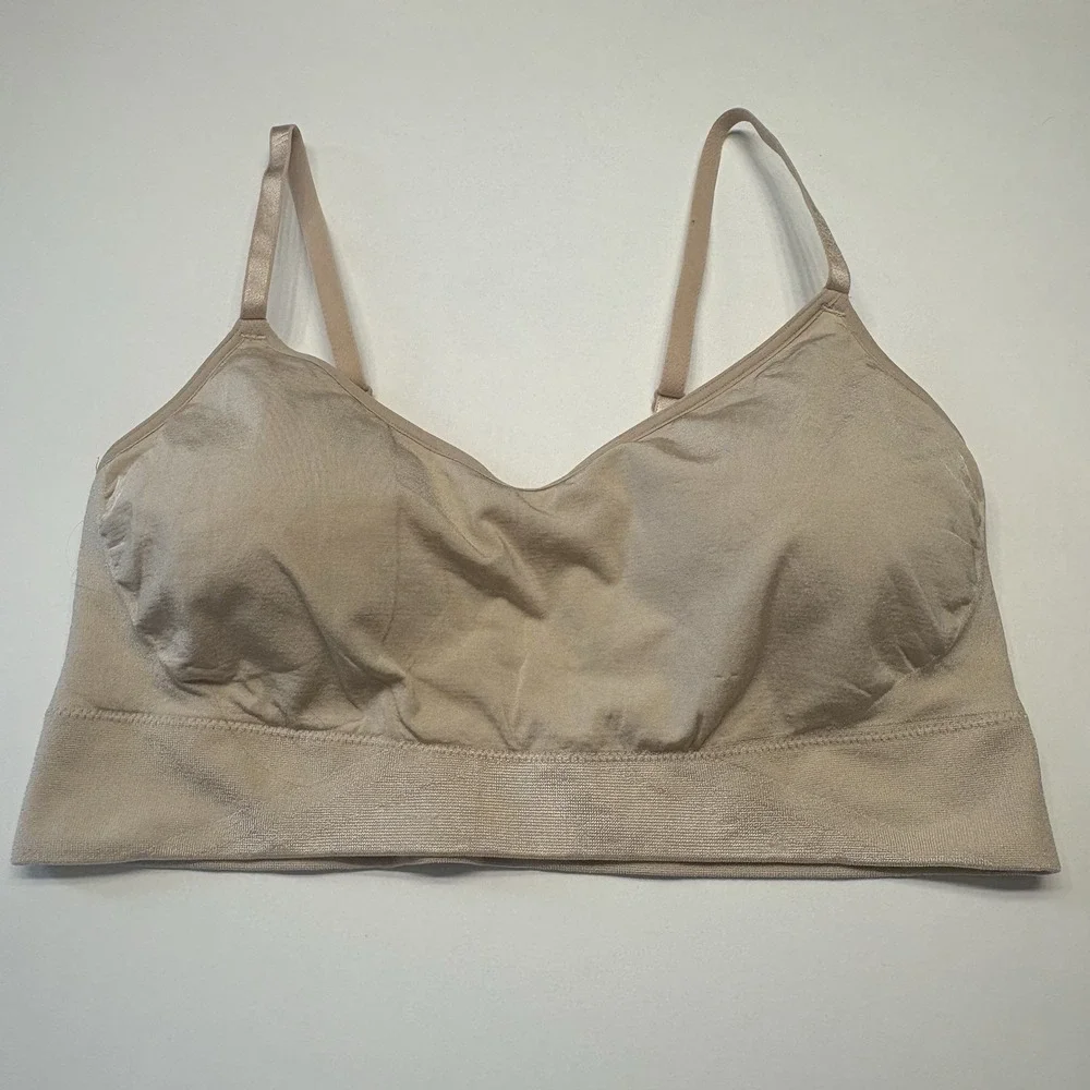 Wacoal 835575 B-Smooth Wire Free Bralette Bra Seamless‎ Lined Womens XL 1X Sand - Picture 3 of 7